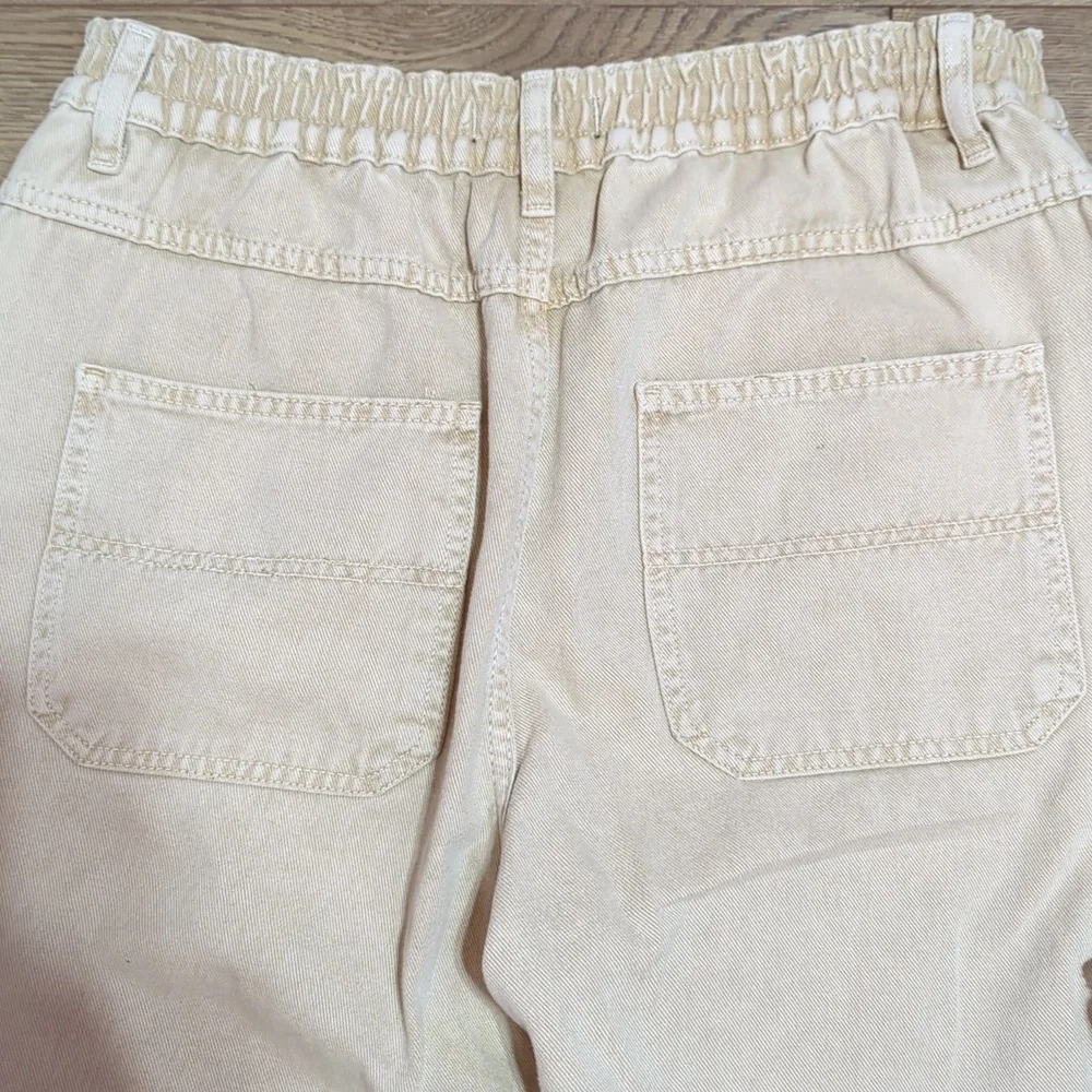 Free People Platoon Cargo Pants Khaki denim joggers jeans L - Picture 8 of 15
